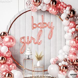 KatchOn, Baby Girl Balloons Letters - 37 Inch | Rose Gold Baby Girl Balloon, Baby Shower Decorations | Its A Girl Balloon for Baby Girl Shower Decorations | Its A Girl Sign, Gender Reveal Decorations