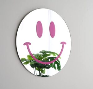 joy uinan preppy room decor for teen girls - aesthetic bedroom decor with smiley acrylic mirror and preppy wall decor - perfect for dorm rooms and teen girl rooms