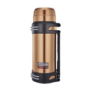 xdchlk portable 304 stainless steel thermos bottle large capacity with strap outdoor travel insulated pot vacuum flask (color : c, size : 1.6l)