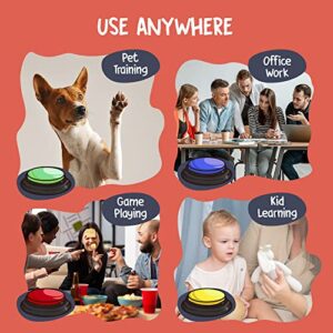 Dog Buttons for Communication – Talking Pet Button Set – Teach Dogs to Communicate – Train Pets with Recordable Voice Commands – Connect, Bond & Have Fun – Colorful Behaviour Aids for Puppies