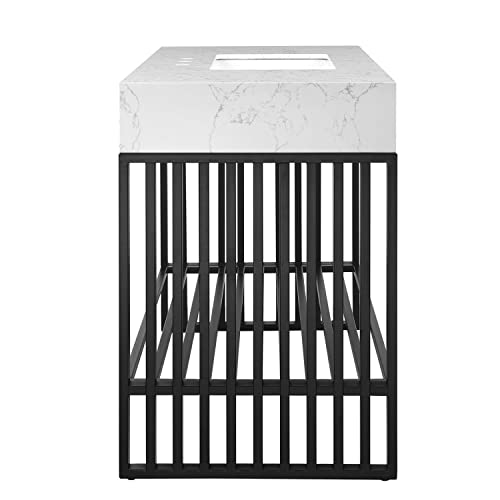 Modway Gridiron 48" Stainless Steel Bathroom Vanity Cabinet, 48 Inch, Black