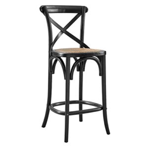 modway gear counter stool in black