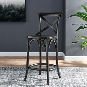 modway gear counter stool in black