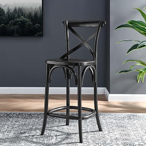 Modway Gear Counter Stool in Black