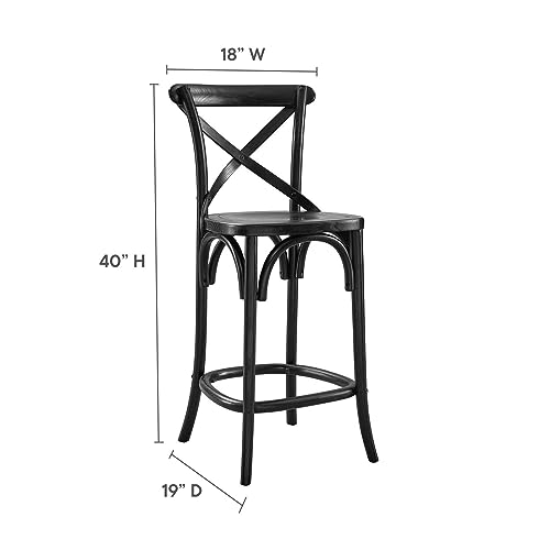 Modway Gear Counter Stool in Black