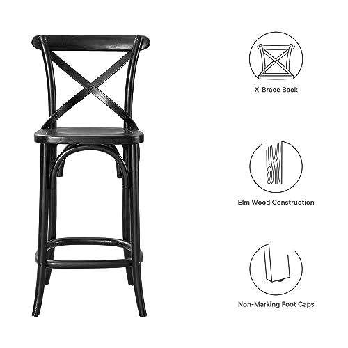 Modway Gear Counter Stool in Black