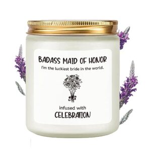 lamiveenla bridesmaid gifts scented candle lavender - funny matron of honor gifts gifts for bridesmaids matron of honor proposal gifts maid of honor proposal gifts soy candle 7oz