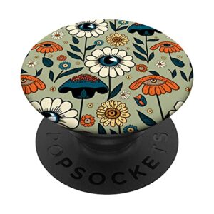 cottagecore mushroom flower hippie 60s 70s aesthetic style popsockets swappable popgrip