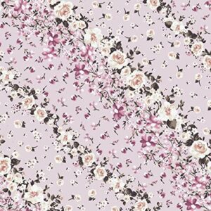 texco inc rayon spandex small flowers/ 4-way stretch jersey knit floral print/maternity, apparel, diy fabric, dusty blush rose 1 yard