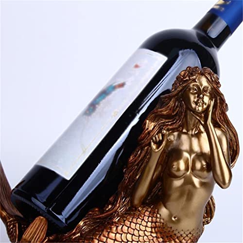 DOUBA Mermaid Wine Rack Wine Bottle Rack for countertop Tabletop Figurine Kitchen Decoration Wine Rack