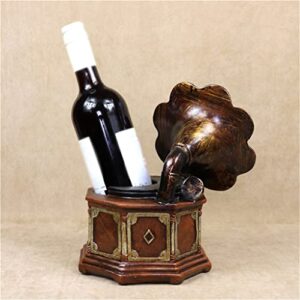 DOUBA Vintage Gramophone Model Wine Bottle Holder Decorative Rack Wine Set Decoration Craft Suitable for Home bar