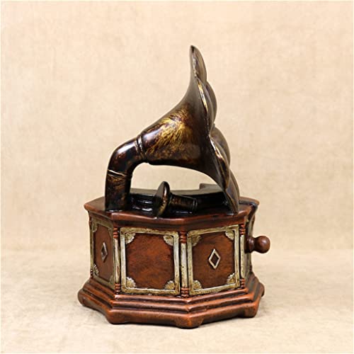 DOUBA Vintage Gramophone Model Wine Bottle Holder Decorative Rack Wine Set Decoration Craft Suitable for Home bar