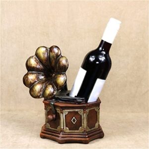 DOUBA Vintage Gramophone Model Wine Bottle Holder Decorative Rack Wine Set Decoration Craft Suitable for Home bar