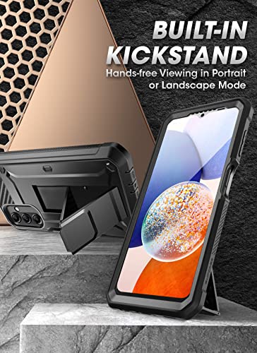 SUPCASE Unicorn Beetle Pro Case for Samsung Galaxy A14 5G (2023), Full-Body Rugged Belt-Clip & Kickstand Case with Built-in Screen Protector (Black)