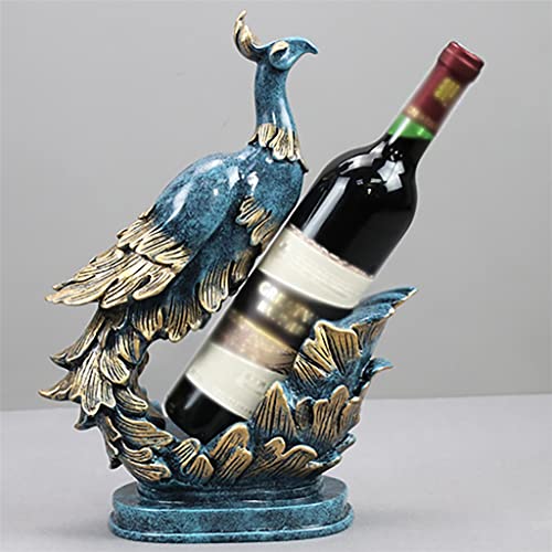 DOUBA Gold Blue Phoenix Wine Rack Wine Bottle Handicraft Bottle Rack Champagne Rack Wine Rack (Color : E, Size