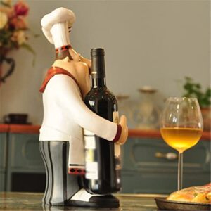 DOUBA Wineware Chef Statue Wine Bottle Rack Decorative Resin Chef Wine Rack Ornament Craft Display