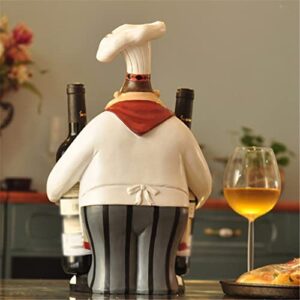 DOUBA Wineware Chef Statue Wine Bottle Rack Decorative Resin Chef Wine Rack Ornament Craft Display