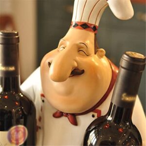 DOUBA Wineware Chef Statue Wine Bottle Rack Decorative Resin Chef Wine Rack Ornament Craft Display