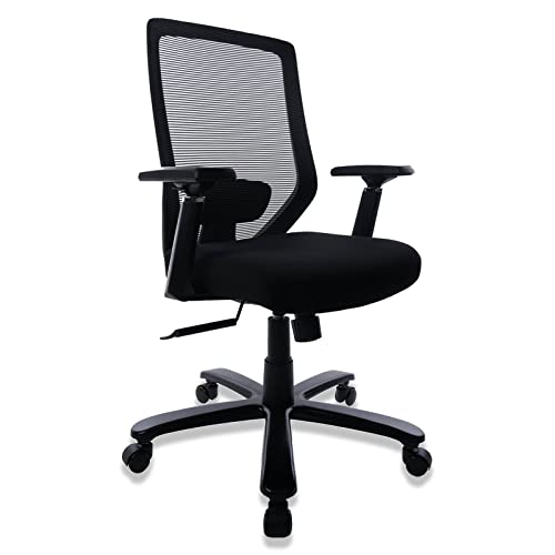 CLATINA Desk Chairs with Wheels, Ergonomic Mesh Office Chair Adjustable Height and Swivel Lumbar Support Home Office Chair for Home Office and Gaming (Black)