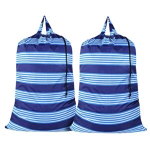 maibgalh laundry bag with handles and drawstring closure, laundry bags extra large heavy duty, laundry room and dorm room essentials, suitable for travel and outdoors, blue 2 pack.