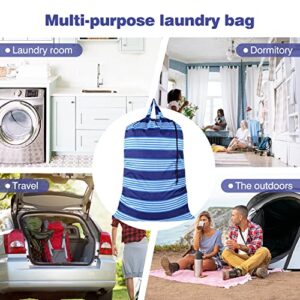 MAIBGALH Laundry Bag with Handles and Drawstring Closure, Laundry Bags Extra Large Heavy Duty, Laundry Room and Dorm Room Essentials, Suitable for Travel and Outdoors, Blue 2 Pack.