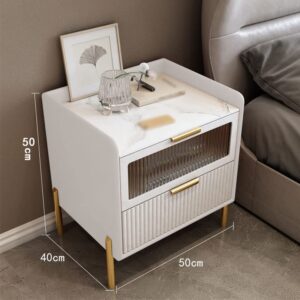 DOUBA Table Chevet Intelligente avec Recharge Sans fil Meuble Multifonctionnel Pour Chambre Coucher