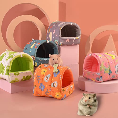 Guinea Pig House Bed Cozy Hamster Cave Hideout for Dwarf Rabbits Hedgehog Chinchilla Hamster Bearded Dragon and Other Small Animals Winter Nest Hamster Cage Accessories Cyan M