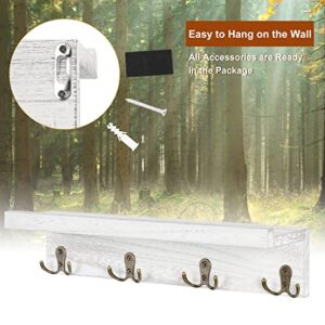 ETELI Coat Rack Wall Mount with Shelf 2 Pack Modern Coat Hooks with 8 Double Hooks Entryway Shelf with Hooks for Clothes Jackets Hats Towel Bathroom Bedroom Kitchen, Grey White