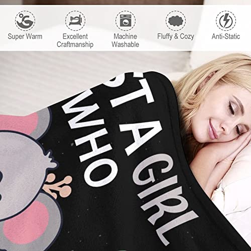 Personalized Koala Blanket with Name - Soft, Fuzzy & Warm - 50"x60" Throw Size Blanket for Bed, Couch, Sofa - Black Cute Throw Gifts for Girls, Boys