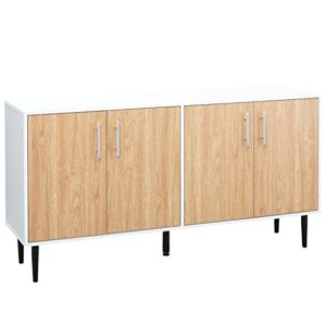seasd kitchen sideboard with 4 door adjustable shelves and metal legs living room dining room auxiliary furniture