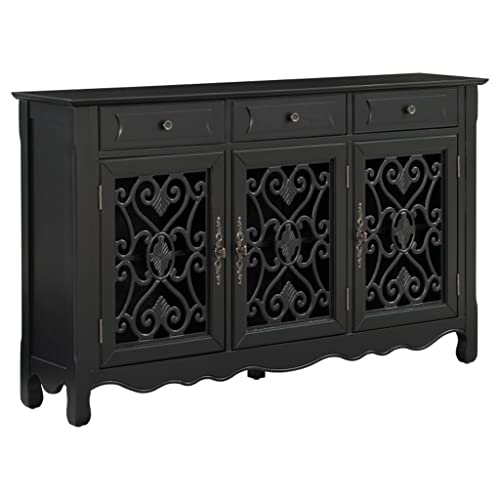 SEASD 59.8" Console Table Sideboard with 3 Doors, Drawers and Adjustable Shelves for Living Room Dining Room