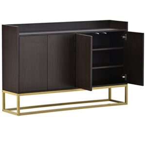 seasd sideboard buffet adjustable shelf metal legs with large storage space for dining room, entryway.