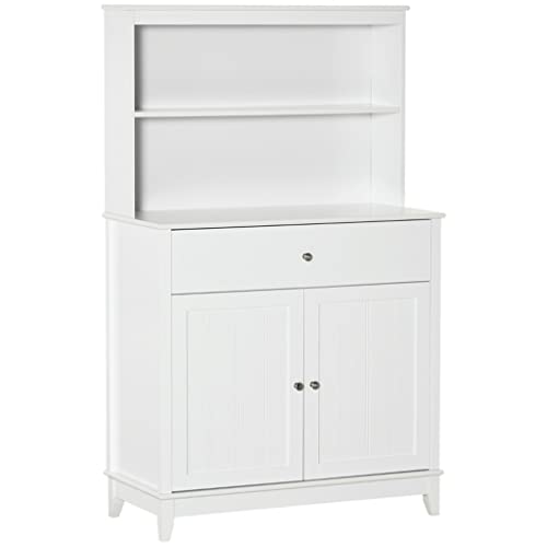 SEASD 58" Kitchen Buffet, Dining Room with Drawers and Storage Cabinets, White