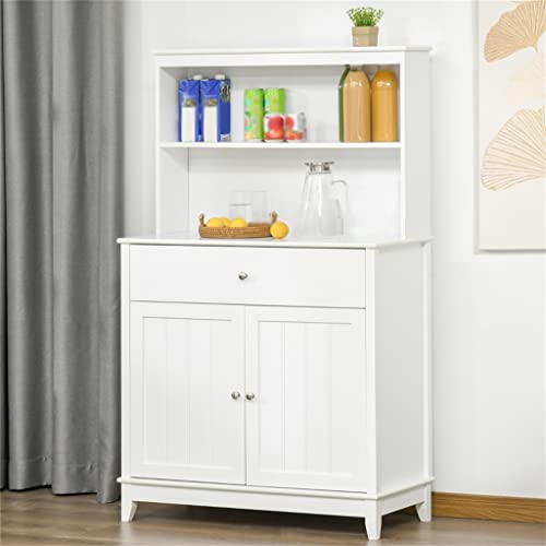 SEASD 58" Kitchen Buffet, Dining Room with Drawers and Storage Cabinets, White