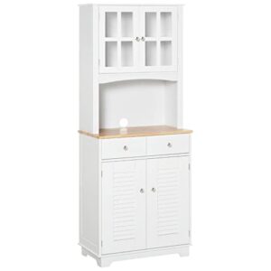 seasd white sideboard kitchen auxiliary cabinet cupboard with 2 door cabinets 2 drawers and shelf for microwave