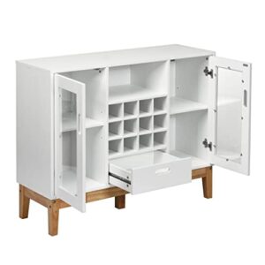 seasd wood wine storage cabinet sideboard console buffet server w/wine rack & drawer