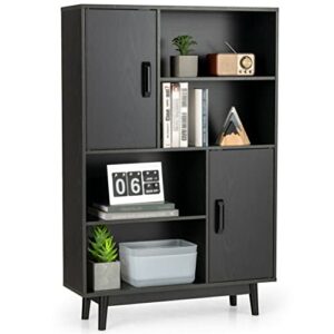 seasd plastic wood side cabinet high capacity multifunctional storage cabinet bookcase cabinet with door shelf (color : d, size : as shown)