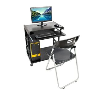 XBWEI Mobile Four-Wheel Computer Desk Black