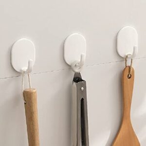 JULAHE Adhesive Wall Hooks for Hanging Towel Hooks for Coat Robe Towels Stick on Bathroom or Kitchen No Drill Coat Hooks 4 Pack White