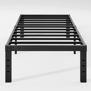 neslime 14 inch twin xl bed frames no box spring needed, tall metal , heavy duty, easy assembly and noise free, black