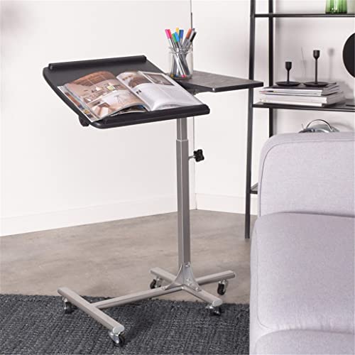 XBWEI Lifting Computer Desk Rolling Table Desk with Adjustable Height Laptop Notebook Swivel Desk with 5 Wheels Leg Table