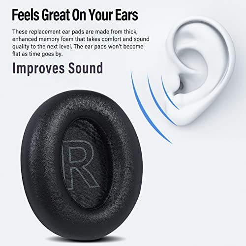 Sodorous Life Q30 Ear Pads Replacement Ear Cushion Foam Softer Protein Leather Earpads Compatible with Anker Soundcore Life Q30 / Q30 BT Headphones, Softer Leather Foam