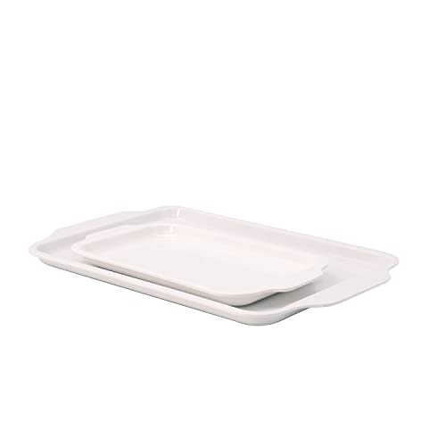 Melamine Tray with Flat Handles Set of 2