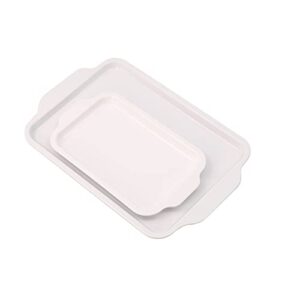 Melamine Tray with Flat Handles Set of 2