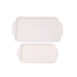 Melamine Tray with Flat Handles Set of 2