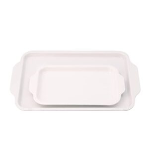 Melamine Tray with Flat Handles Set of 2