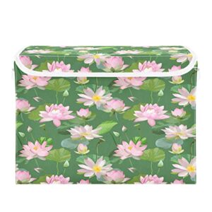easter eggs with daisies storage basket 16.5x12.6x11.8 in collapsible fabric storage cubes organizer large storage bin with lids and handles for shelves bedroom closet office