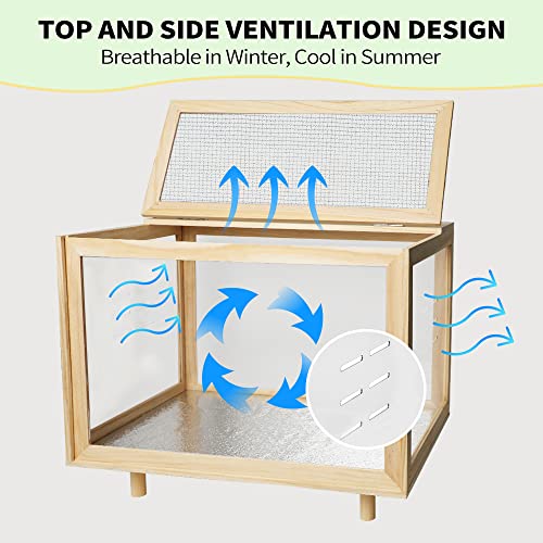 Large Hamster Cages - Wooden Hamster Mice and Rat Habitat with Ventilator Small Animal Cages for Rabbits, Guinea Pigs with Waterproof Bottom Plate