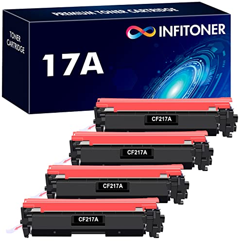 CF217A 17A Black Toner Cartridge 4 Pack Compatible Replacement for HP 17A CF217A for Pro M102w M130nw M130fw M130fn M102a M130a Pro MFP M130 M102 Series Laser Printer Ink