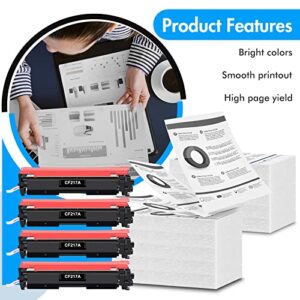 CF217A 17A Black Toner Cartridge 4 Pack Compatible Replacement for HP 17A CF217A for Pro M102w M130nw M130fw M130fn M102a M130a Pro MFP M130 M102 Series Laser Printer Ink